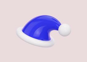 decorazione di capodanno blu del cappello dell'assistente di natale di babbo natale foto