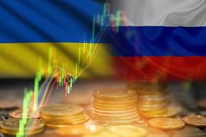 economia mondiale guerra russia e ucraina e gli stati uniti in medio oriente. ucraina crisi russia militare conflitto borsa valori perdita trading grafico investimenti grafici crisi economica finanziaria interesse foto