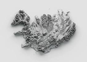 mappa islanda bandiera islandese rilievo ombreggiato mappa altezza colore su sfondo bianco illustrazione 3d foto
