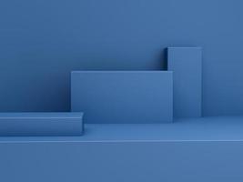 podio blu scena di visualizzazione blu minima, sfondo di visualizzazione minimo rendering 3d forma geometrica astratta pastello blu foto