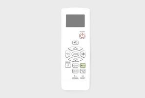 telecomando del condizionatore d'aria isolato su sfondo bianco con tracciato di ritaglio. foto