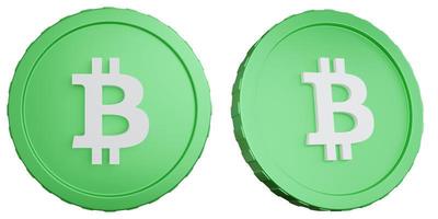 3d rendering due monete bitcoin cripto contanti isolato foto