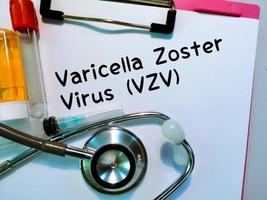 virus varicella zoster, concetto medico e sanitario. foto