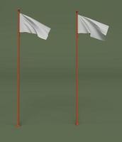 Rendering 3d di flagpole isolato su sfondo pastello, scena minima di sfondo 3d per mockup di bandiera foto