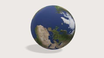 rendering 3d globo del pianeta terra su sfondo bianco foto