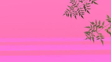 sfondo minimo per la presentazione del marchio e dell'imballaggio. podio di corallo rosa con sfondo di corallo foglia. illustrazione di rendering 3d foto