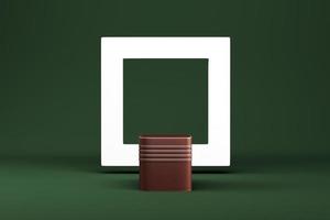 sfondo astratto minimo. podio verde a forma geometrica per esposizione prodotti foto