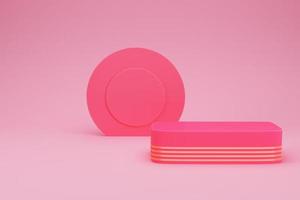 piedistallo rettangolare rosa con geometria a forma di cilindro per l'esposizione del prodotto foto