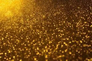 golden glitter bokeh illuminazione texture sfocato sfondo astratto per compleanno, anniversario, matrimonio, capodanno o natale foto