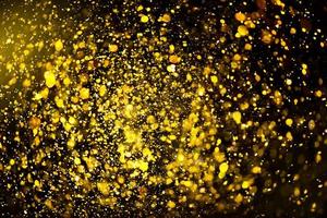golden glitter bokeh illuminazione texture sfocato sfondo astratto per compleanno, anniversario, matrimonio, capodanno o natale foto