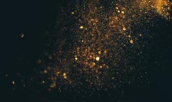 sfondo di luci vintage glitter. oro e nero. de concentrato foto