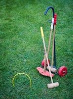 attrezzatura da croquet sul prato foto