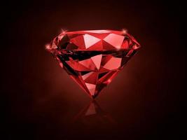 diamanti rossi scintillanti su uno sfondo bokeh incandescente rosso scuro. foto
