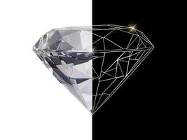 diamante abbagliante e icona della linea oro con diamanti brillanti foto