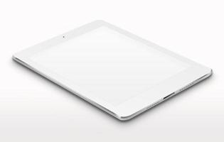 computer tablet realistico con schermo vuoto.