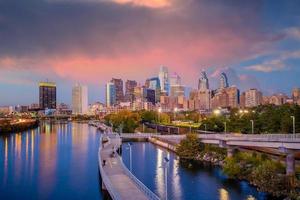 philadelphia downtowncity skyline, paesaggio urbano in pennsylvania foto