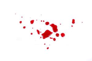 macchie di sangue isolate su sfondo bianco foto