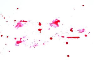 macchie di sangue isolate su sfondo bianco foto