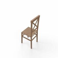 sedia di legno isolata su bianco foto