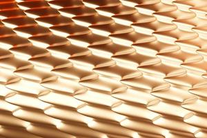 illustrazione 3d della superficie geometrica dell'onda dorata. modello di forme geometriche semplici foto