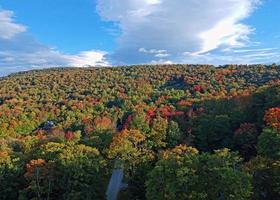 vista aerea del drone del fogliame del Vermont foto