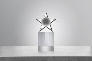 design del premio a forma di stella e modello di premio vuoto foto