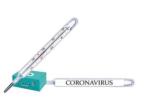 nuovo coronavirus 2019-ncov. termometro e cassetta di pronto soccorso foto