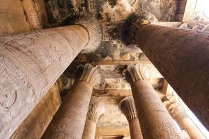 colonne nel tempio di edfu, edfu, egitto foto