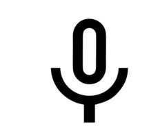 illustrazione del microfono in nero su sfondo bianco, design del microfono su sfondo bianco, icona audio in un'immagine vettoriale nera foto