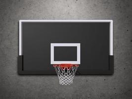 canestro da basket su sfondo muro di cemento. rendering 3d foto