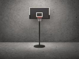 canestro da basket su sfondo muro di cemento. rendering 3d foto