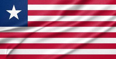 bandiera nazionale della Liberia, bandiera della Liberia, bandiera in tessuto della Liberia, lavoro 3d e immagine 3d foto
