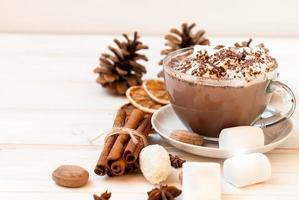 bevanda al cacao con marshmellows foto
