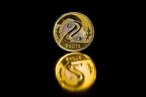 zloty polacchi sotto forma di monete metalliche foto