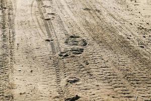 strada sabbiosa, primo piano foto