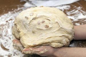 impasto per la torta, primo piano foto