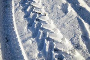 cumuli di neve in inverno, primi piani foto