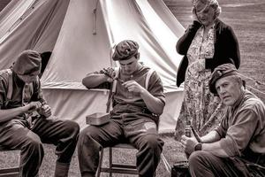 Shoreham-by-sea, Regno Unito, 2014. rievocazione in tempo di guerra all'airshow di Shoreham foto