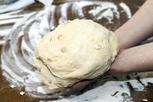 impasto per la torta, primo piano foto