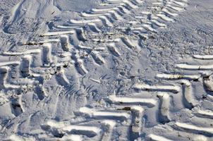 strada sotto la neve foto