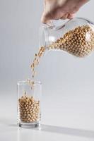 vaso con semi di soia
