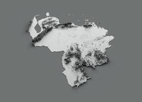 mappa venezuela bandiera venezuela colore rilievo ombreggiato mappa altezza su sfondo bianco illustrazione 3d foto