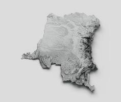 mappa del congo bandiera del congo mappa dell'altezza del colore in rilievo ombreggiato su sfondo bianco illustrazione 3d foto