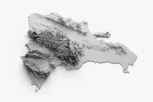 mappa della repubblica dominicana bandiera ombreggiata rilievo colore mappa altezza su sfondo bianco illustrazione 3d foto