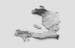 mappa di haiti bandiera mappa dell'altezza del colore in rilievo ombreggiato su sfondo bianco illustrazione 3d foto