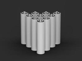 batteria di dimensioni aaa isolata su sfondo bianco illustrazione 3d di una batteria ricaricabile vuota di dimensioni aa o aaa foto