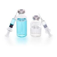 flaconcino e siringa di vetro per l'iniezione di vaccino isolatio con medicinali foto
