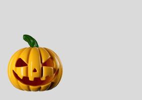 illustrazione 3d della zucca spaventosa gialla di halloween di autunno foto