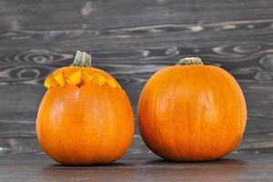 taglio di zucca, primo piano foto