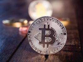 concetto finanziario aziendale di monete bitcoin. foto